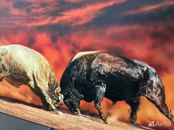 Картина маслом «Бой быков» (100*200)