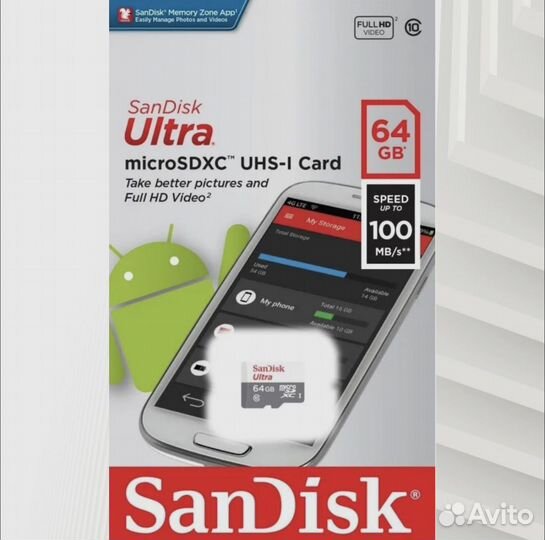 Карта памяти micro sd 64 SanDisk