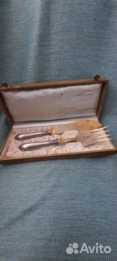 Антикварный набор столовые приборы для рыбы