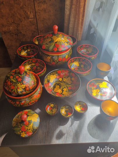 Набор столовой посуды хохлома