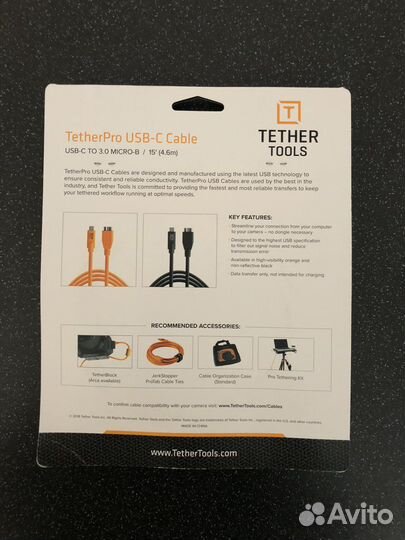 Кабель tether tools USB-C to 3.0 Micro-B 4,6 м