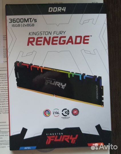 Kingston 16 DDR4 - 2x 8гб 3600мгц