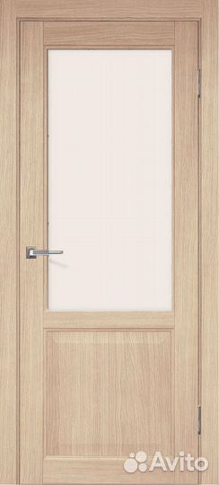 Межкомнатная дверь Белла, остеклённая, орех светлы