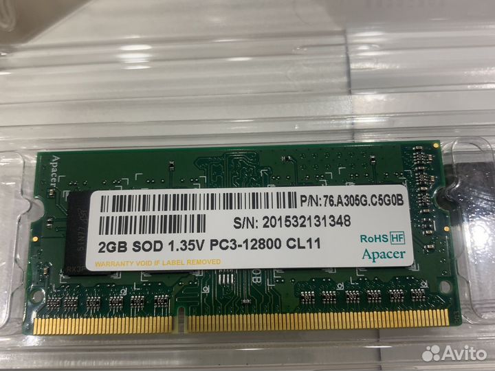 Оперативная память Apacer 2GB DDR3L sodimm