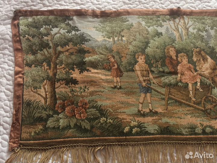 Коврик старинный гобелен,Германия Дети
