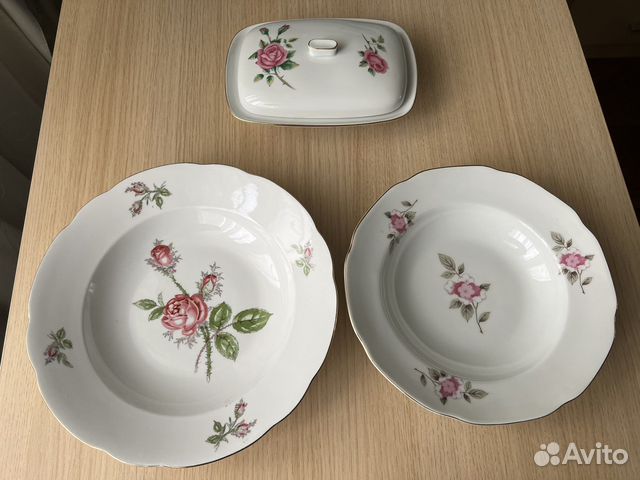 Тарелки GDR масленка Винтаж