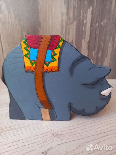 Деревянная статуэтка слон Бизнес Три богатыря