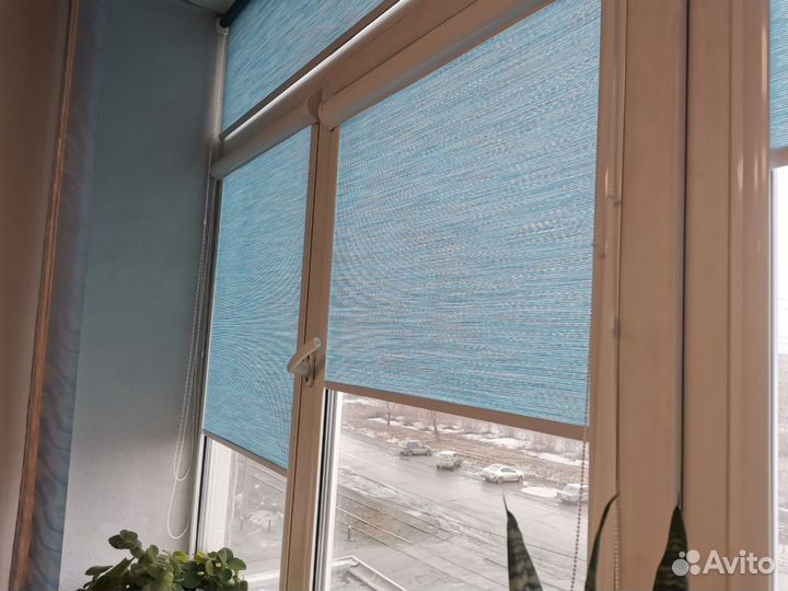 Рулонная штора - Ямайка голубой Уни25