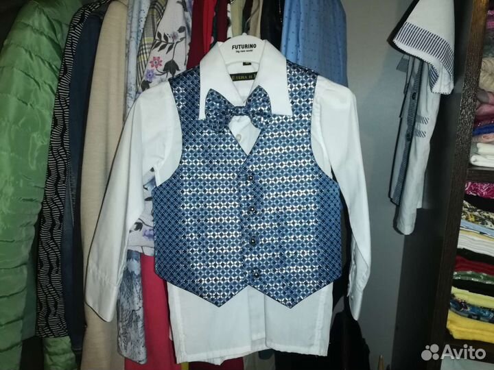 Рубашка, бабочка, жилетка 92-98
