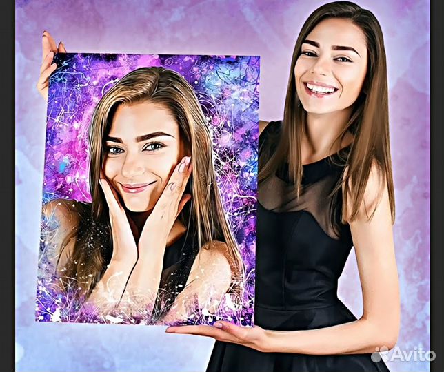 Портрет на холсте по фото (разные размеры)