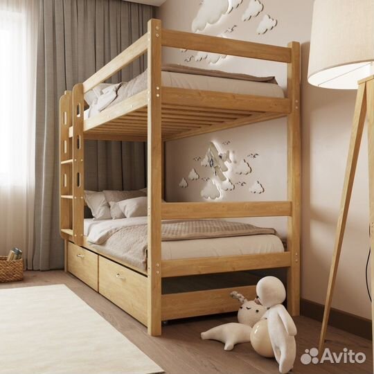 Двухъярусная кровать деревянная