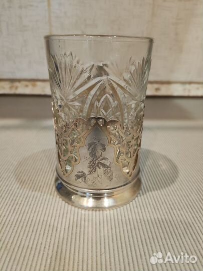 Подстаканник серебро 875 Виноград 1955 г амю5