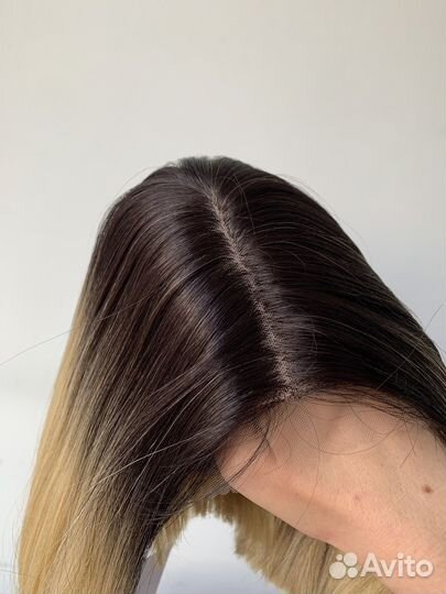 Парик блонд каре lace front