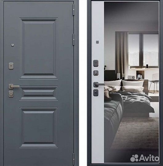Дверь входная серая с шумо-изоляцией