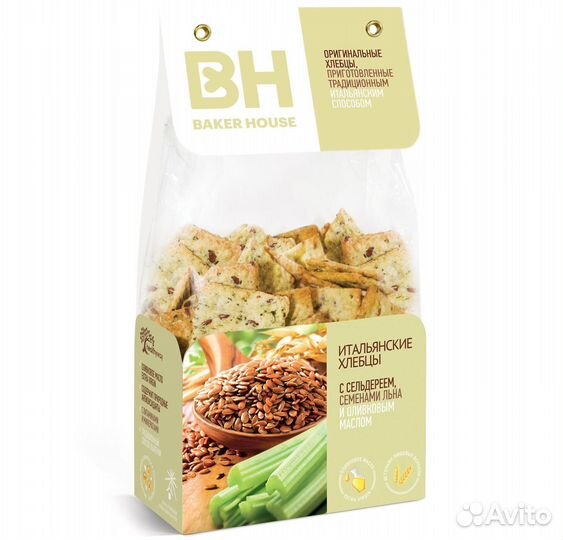 Хлебцы Baker House с Сельдереем и Семенами льна