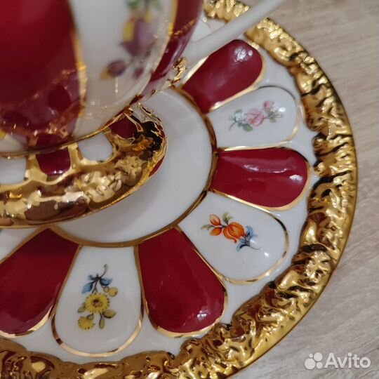 Чайная пара Meissen красная