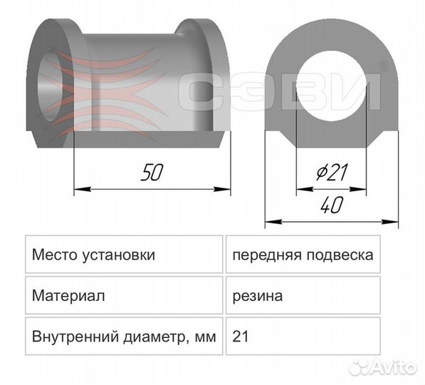 Комплект подушек стабилизатора для а/м ваз 2190