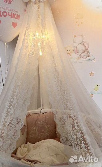 Детская кроватка с маятником круглая 8в1