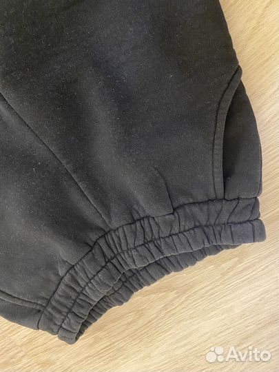 Толстовка худи, штаны спортивные флис черное