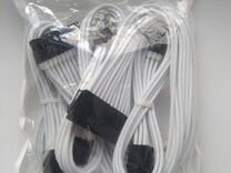 Комплект белых кабелей CPU, PCI, Материнка