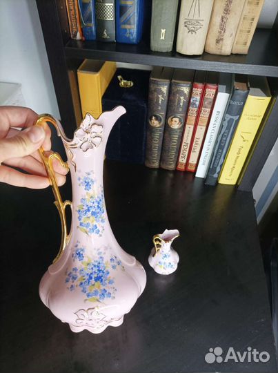 Кувшин розовый фарфор