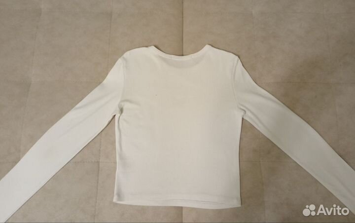 Лонгслив белый для девочки подростка 40 размер