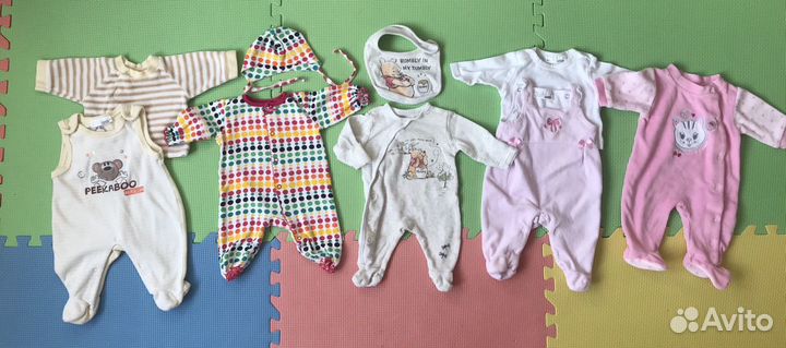 Вещи на девочку 0-3 50-56 слипы комбинезоны