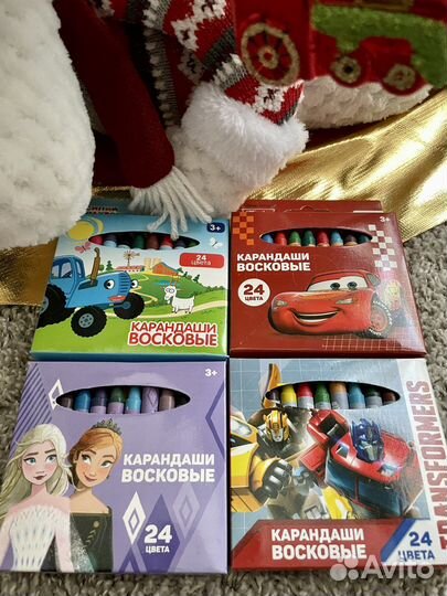 Краски медовые, кисти, восковые карандаши