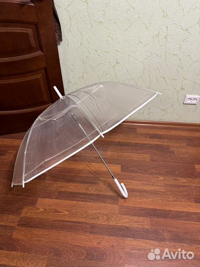Зонт трость прозрачный и черный