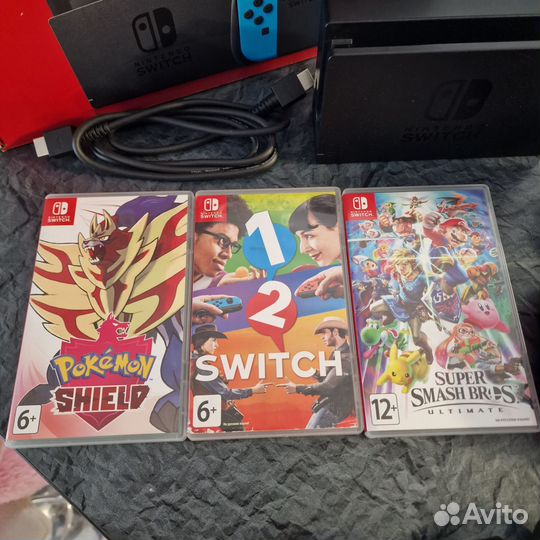 Nintendo switch rev 2 в идеале + 8 игр