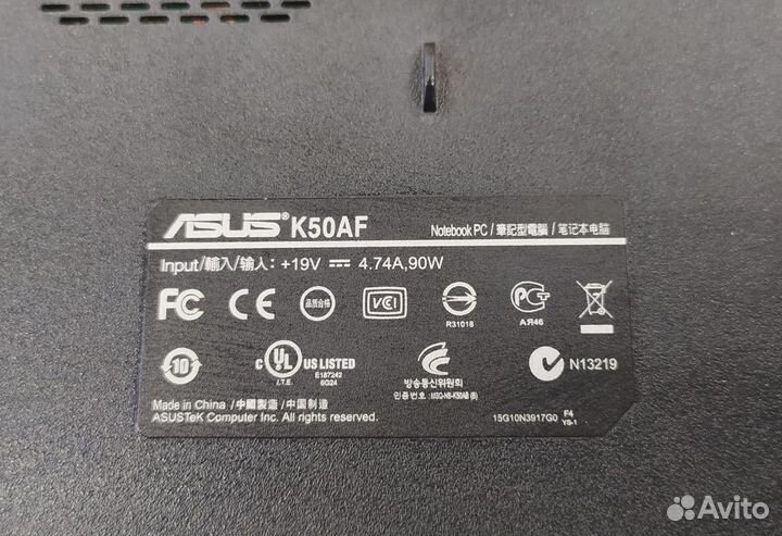 Ноутбук asus K50AF