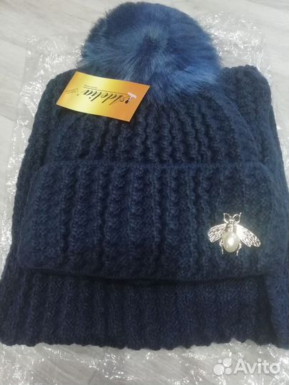 Комплект шапка и снуд