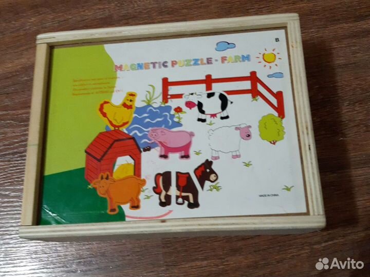 Деревянный магнитный пазл