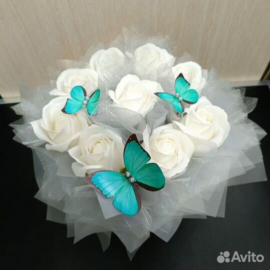 Мыльные розы в коробке 9 роз и 25 роз