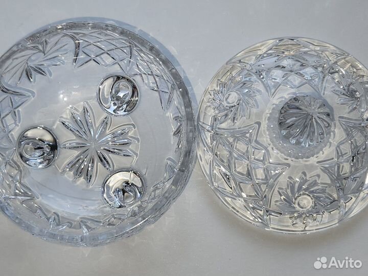 Хрустальная конфетница с крышкой СССР