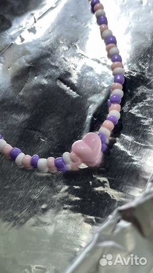 Чокер, подвески из бисера