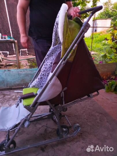 Детские зимние санки коляска