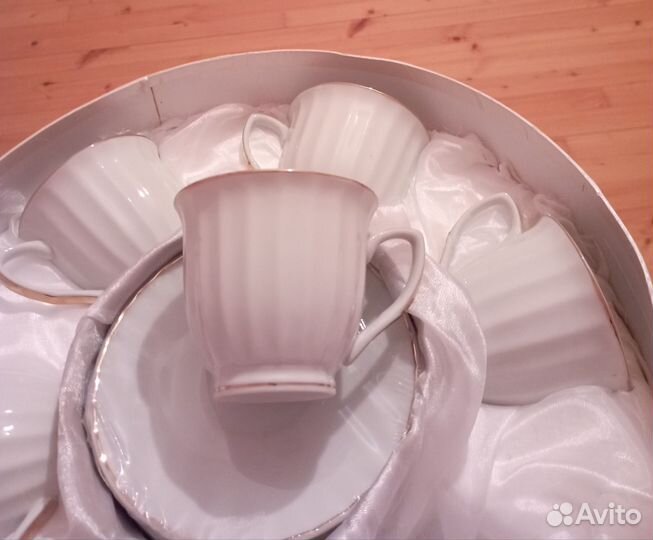 Сервиз чайный, белый фарфор