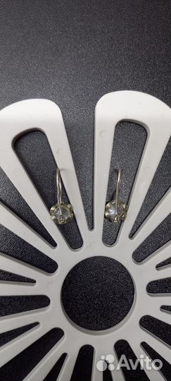 Серьги серебряные с горным хрусталем СССР