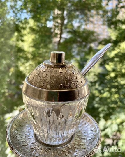 Солонка горчичница СССР стекло
