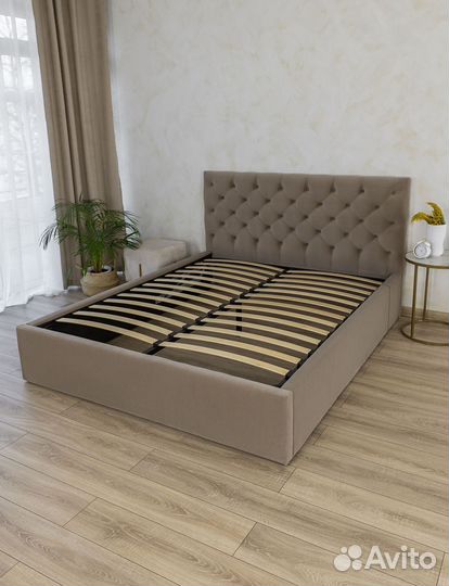 Кровать 160х200 кофе велюр Барокко