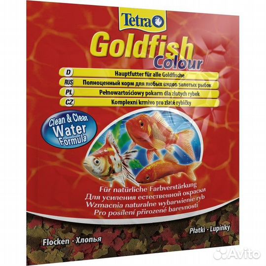 Tetra Goldfish Colour 12гр Корм в хлопьях для улуч