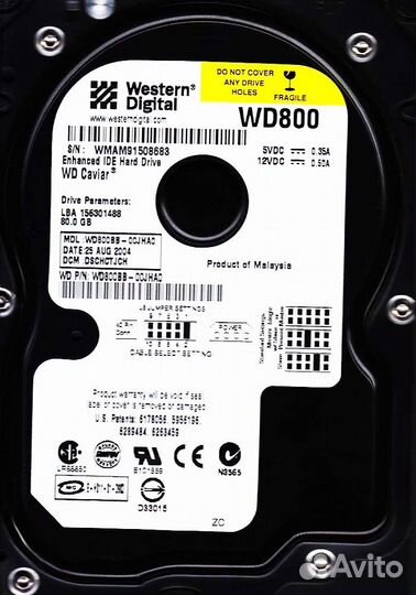 Жесткий диск Western Digital WD800LB 80Gb 7200 IDE