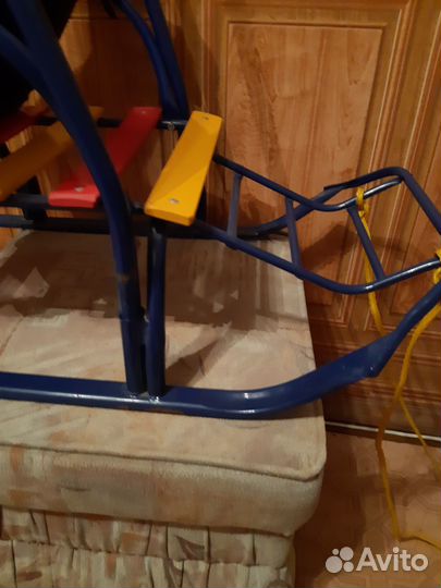 Санки детские с колесиками+меховой вкладыш