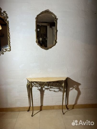 Консоль и зеркало старинные. Бронза. Франция