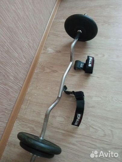 Спорт. инвентарь штанга, гантели, скамья