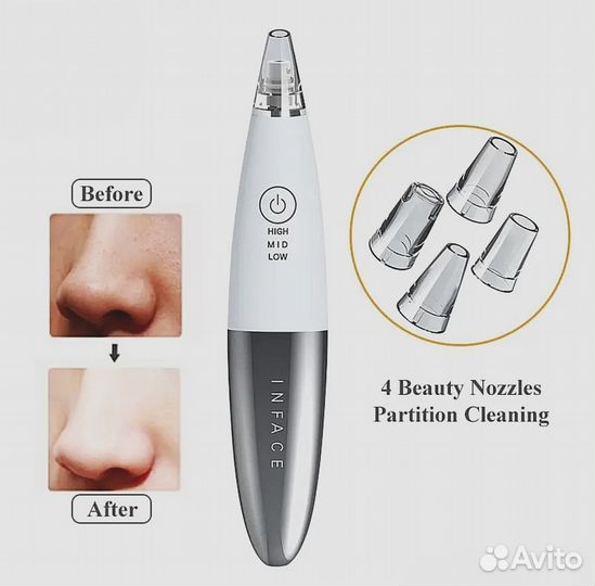 Вакуум чистка лица пор угрей чёрных новый Xiaomi