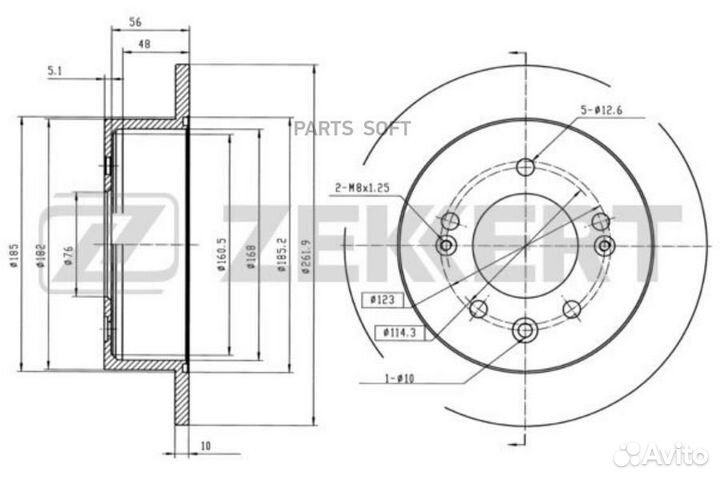 Диск торм. зад. Hyundai Elantra II 05- Sonata VI 0