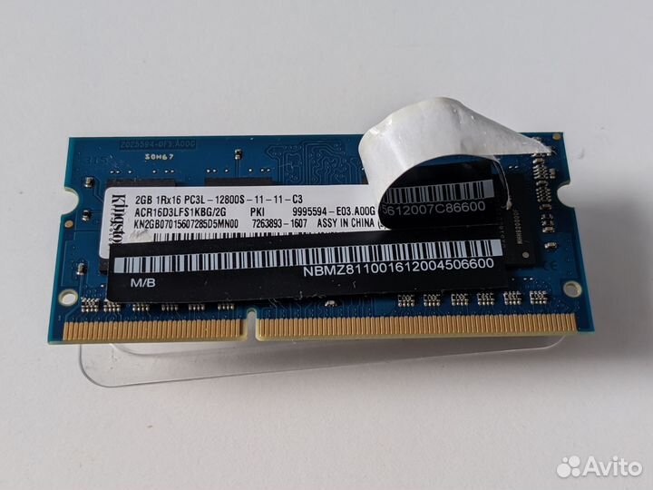 Kingston DDR3 2GB 1Rx16 sodimm