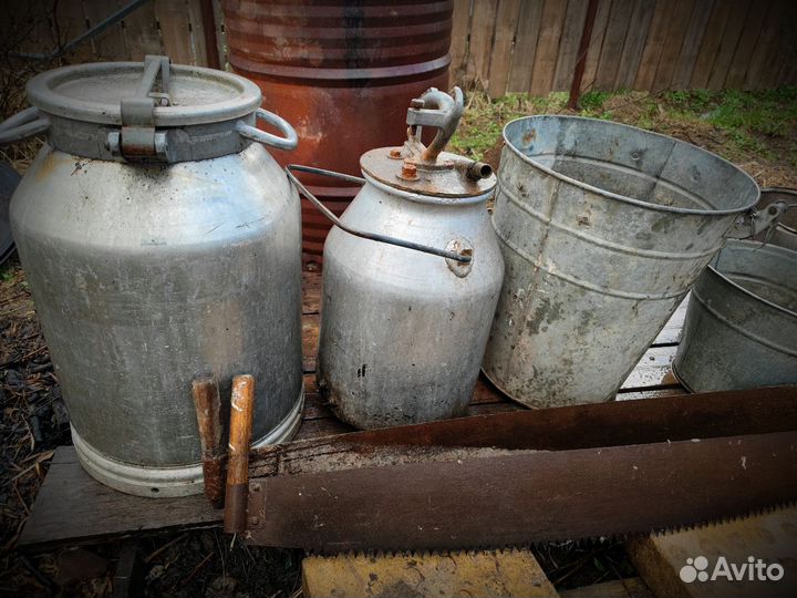 Бидоны 40/10 л СССР, ведра алюминиевые, кастрюли